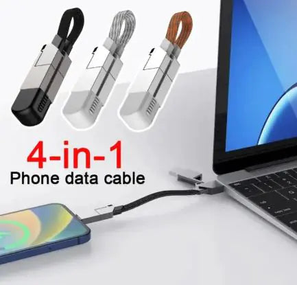 4-in-1 Keychain PD Fast Charging Portable Data Cable