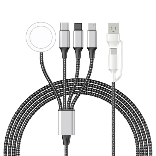 Braided 4-in-1 Wireless Charger & Data Cable Set