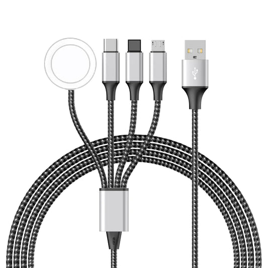 Braided 4-in-1 Wireless Charger & Data Cable Set